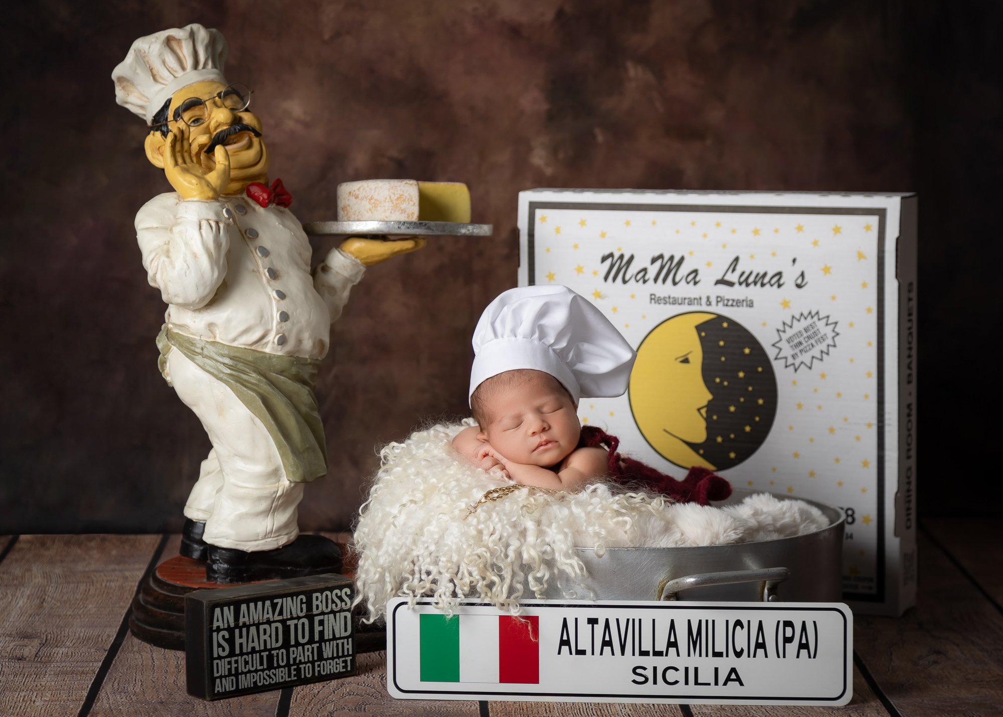 Creative themed newborn session with custom props — IDTPhoto Aurora IL newborn photography